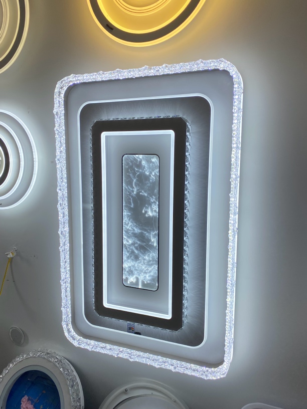 冰雕新款客厅烟雾款长方形简约百搭家用创意客厅灯