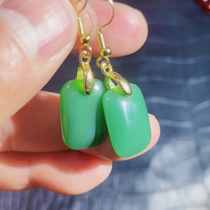 和田玉（碧玉）耳饰未镶嵌A69耳饰