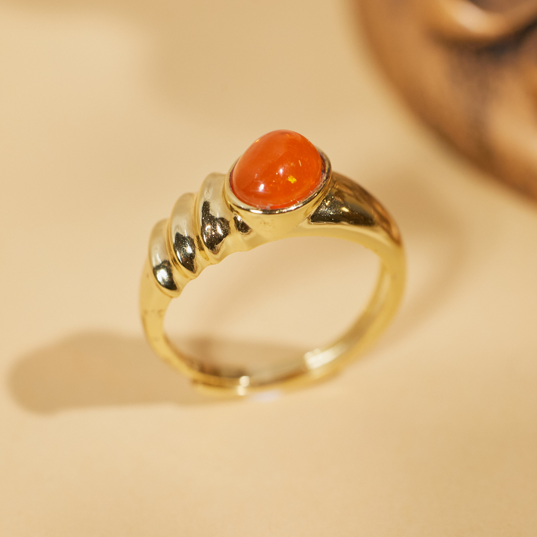 【歪歪】火欧泊戒指*925镶嵌N5071