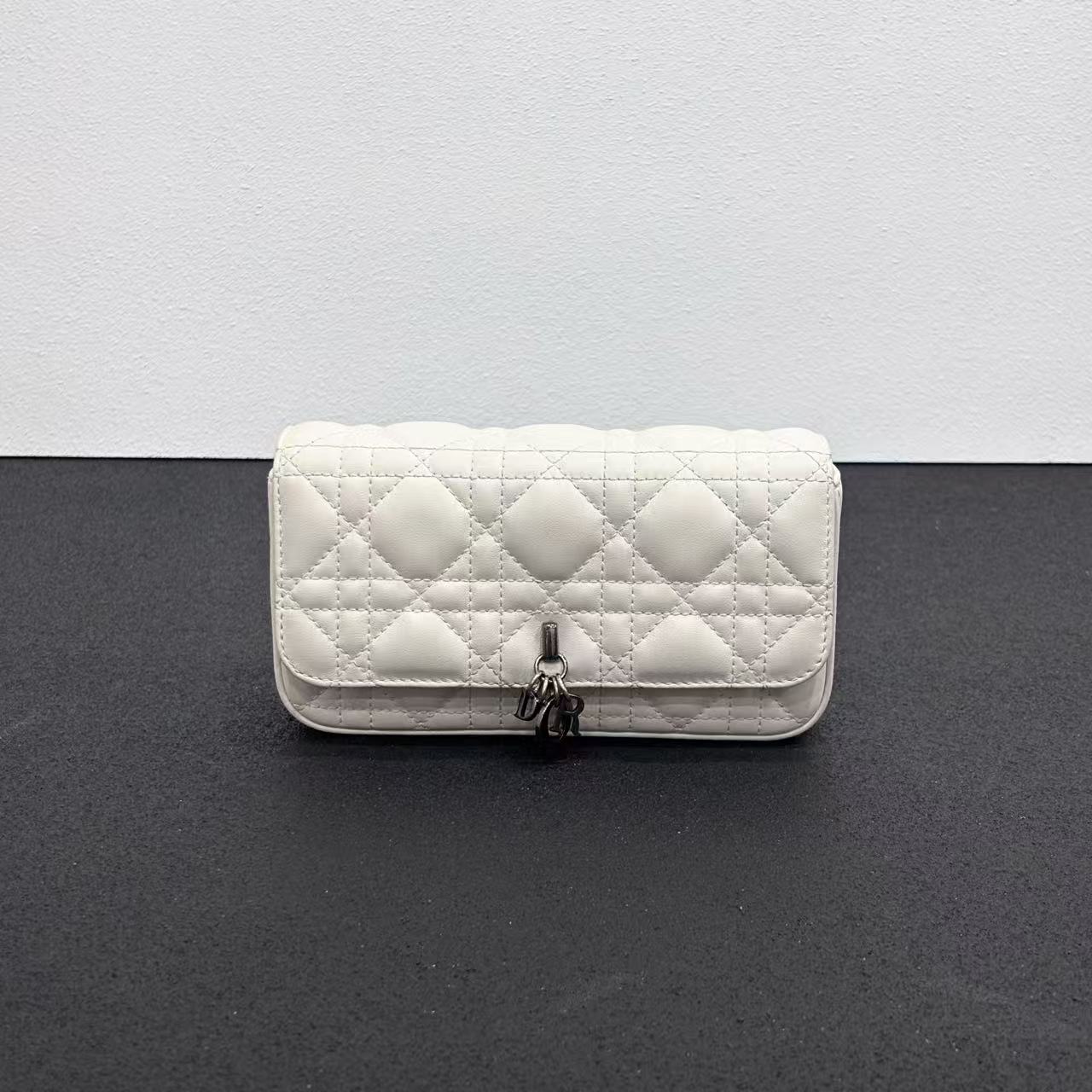 99新 DIOR/迪奥 壹所奢品/DIOR lady woc 白银 斜挎包