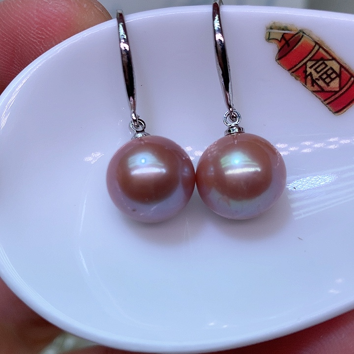 银S925镶嵌耳饰淡水珍珠