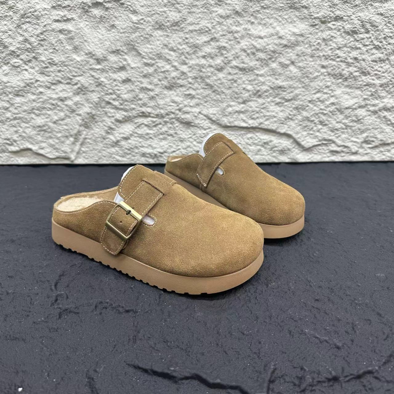 春季新款低帮套脚勃肯鞋时尚平底潮鞋百搭休闲半拖X检 5561-1