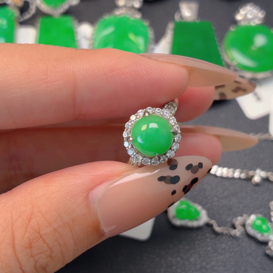 翡翠银S925镶嵌吊坠(不含链)