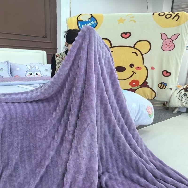 秋冬加厚防寒仿兔毛绒盖被办公室午睡沙发盖毯珊瑚绒毯子