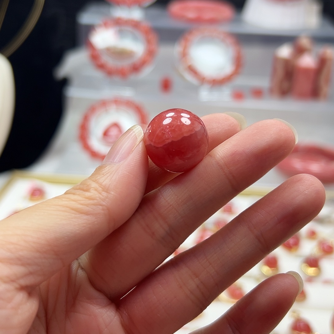 菱锰矿（红纹石）未镶嵌单珠18mm