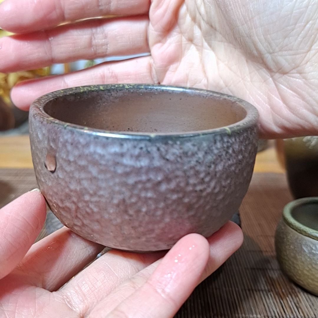 坭兴陶纯柴烧锤纹杯150c