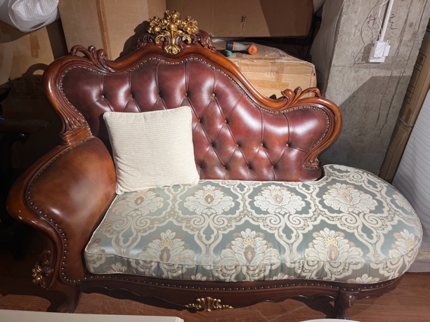 （特价清样）135*107*190贵妃椅沙发欧式沙发+茶几两件套