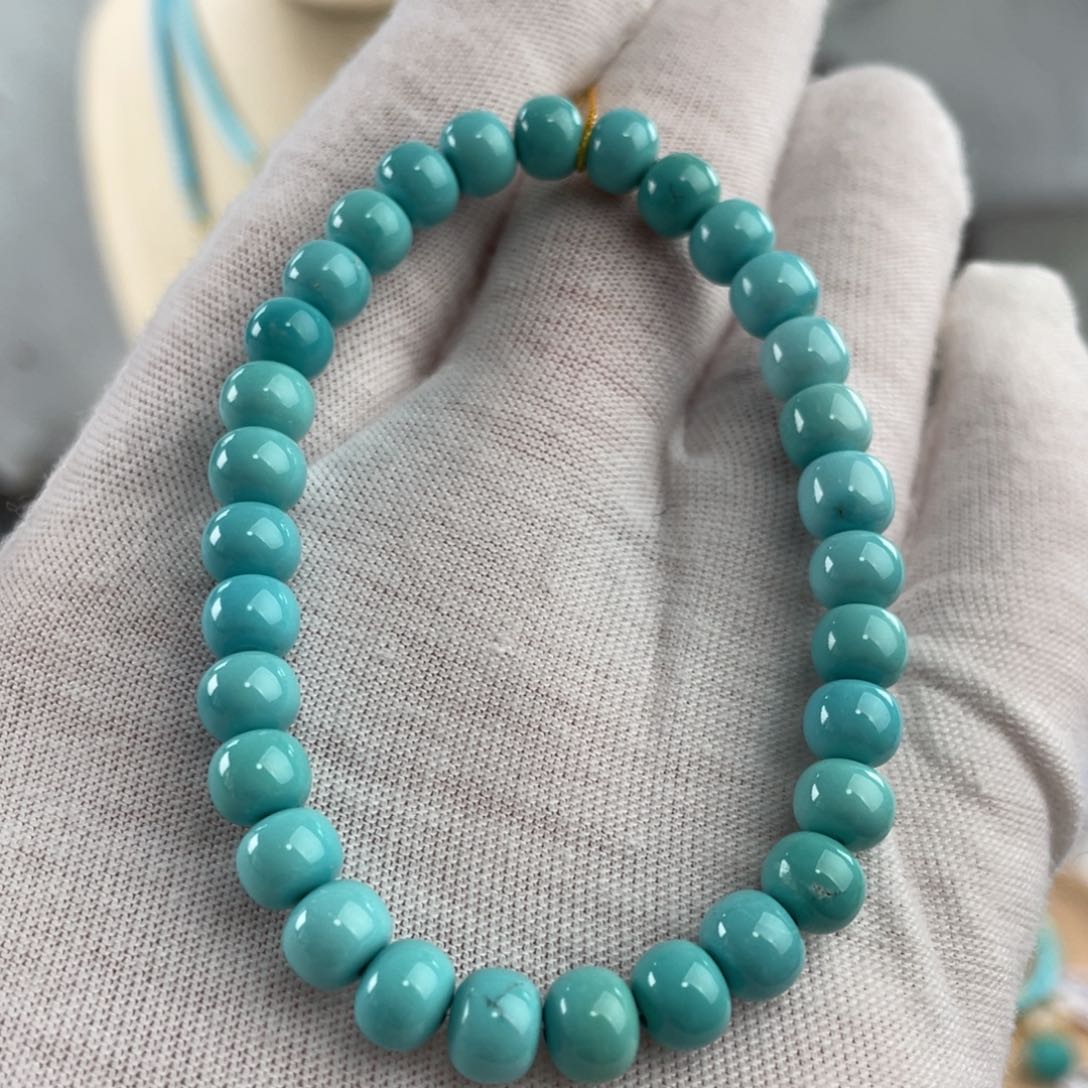 绿松石手链未镶嵌云盖寺精品单圈卡6+