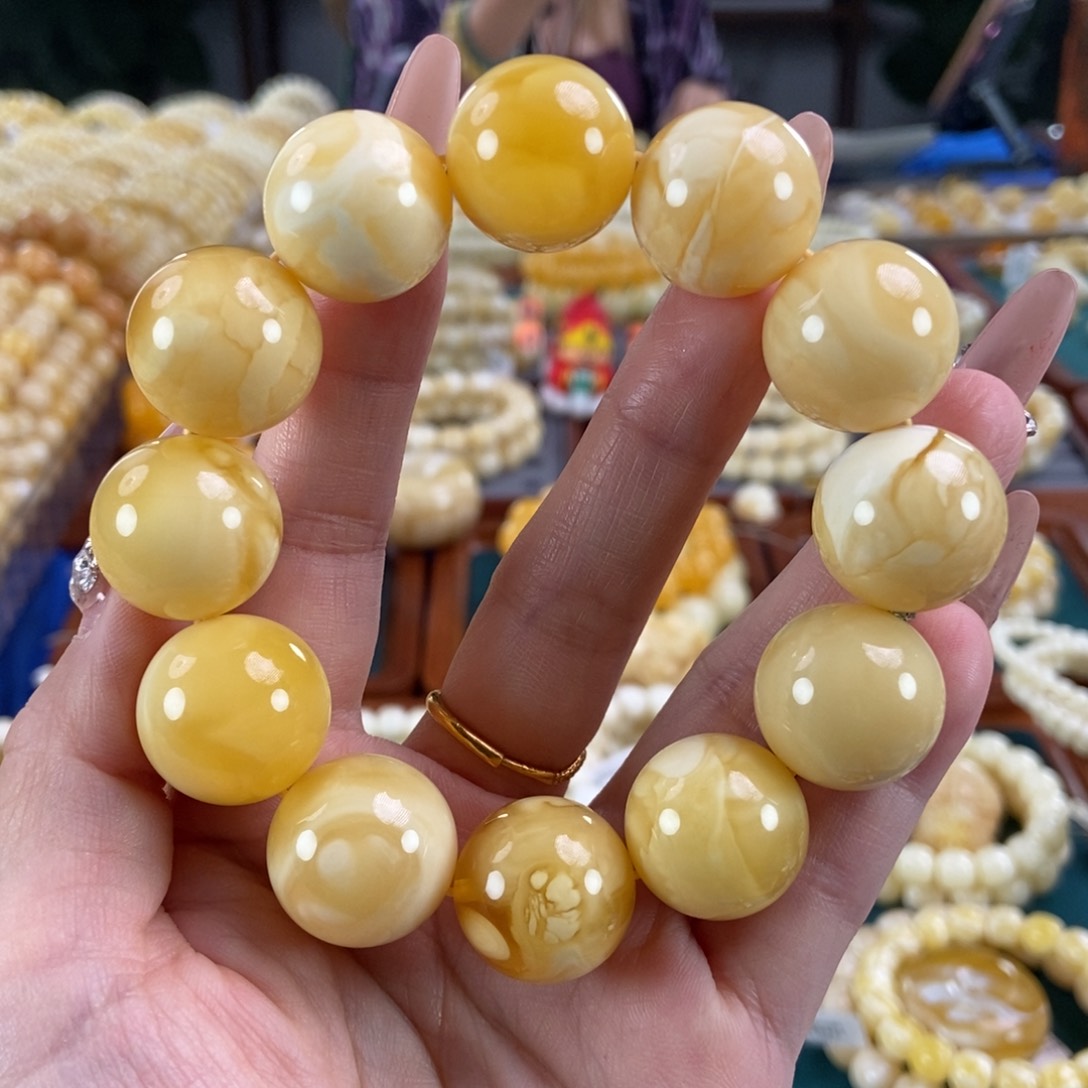 未镶嵌琥珀珠宝奇石19圆珠48.77