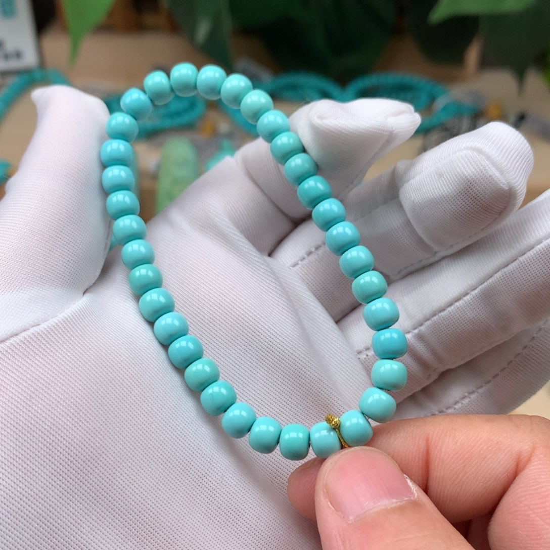 绿松石精品6老型手串未镶嵌