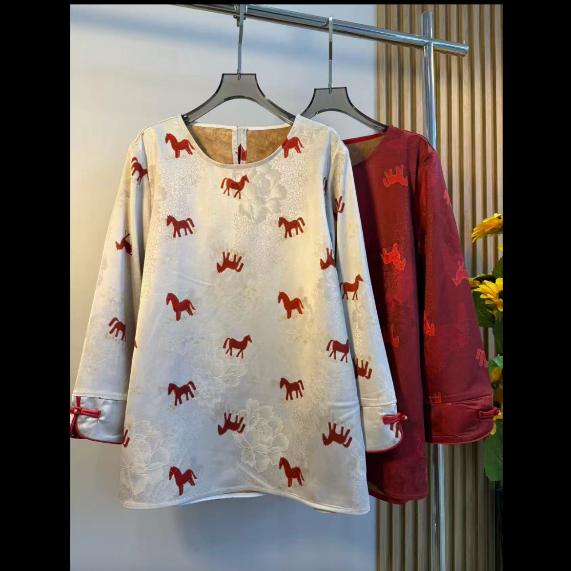 953.国潮风盘扣时尚衫8208款衣长约73