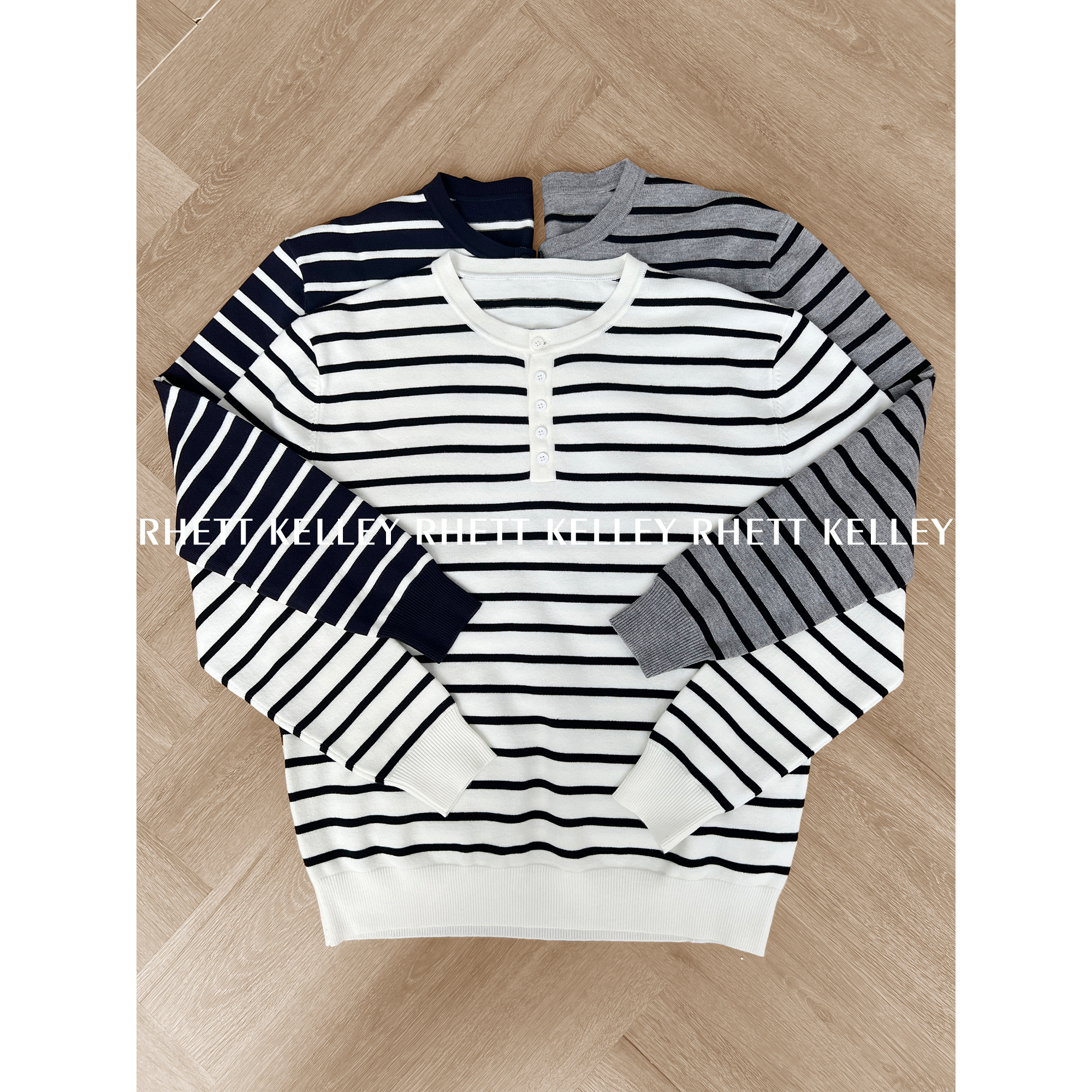 25A/W『INS极简风』早秋慵懒松弛感亨利领撞色条纹百搭休闲舒适上衣