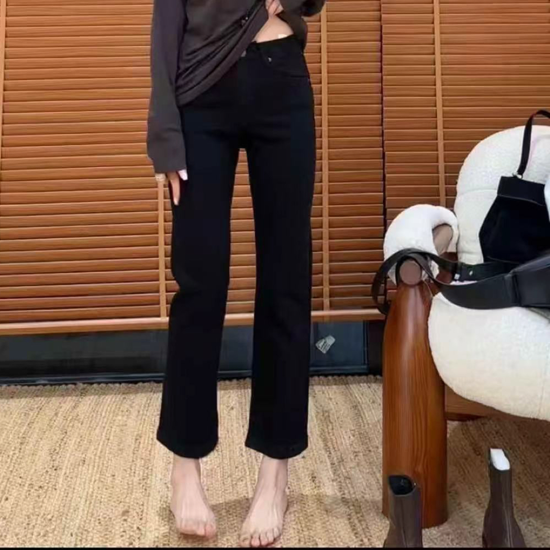 【允小姐】2025四面弹超舒适新款植绒烟管裤女款558