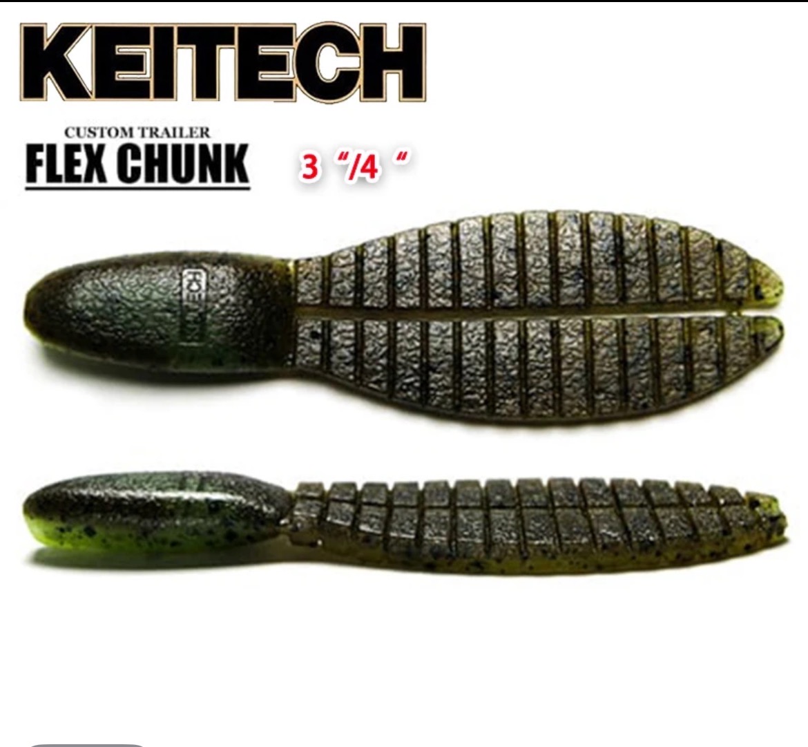日本kEITECH Flex CHUNK 2.6/3/4寸进口路亚软饵胡须佬双尾虫拖尾