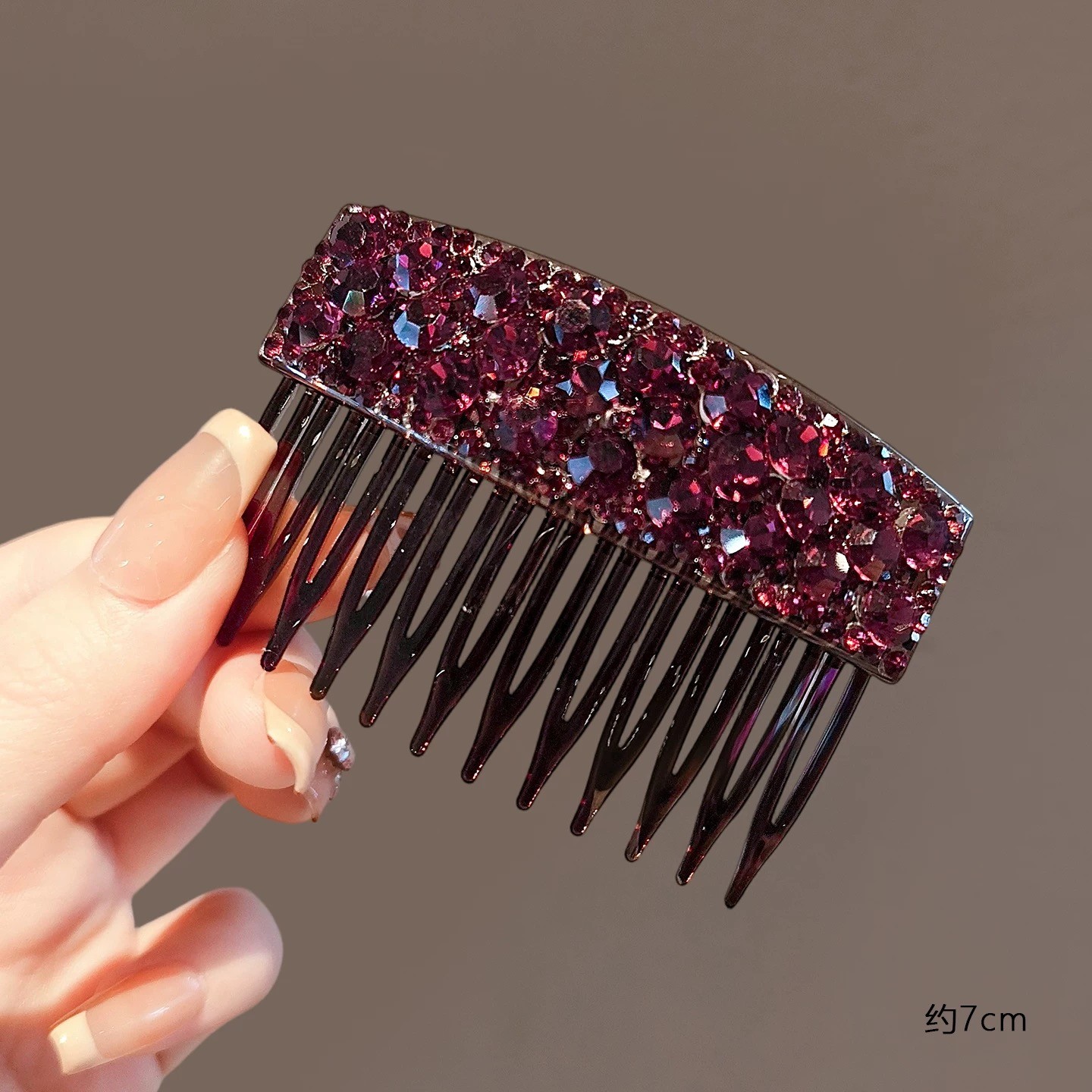 新款高级感蓬松公主头发梳高颅顶倒碎发整理插梳闪亮方形发饰3808