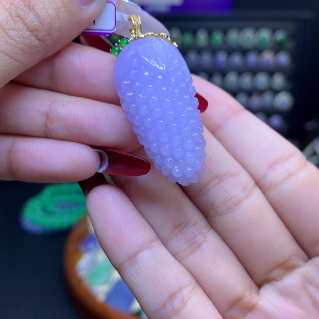 翡翠颈饰18K金镶嵌天然