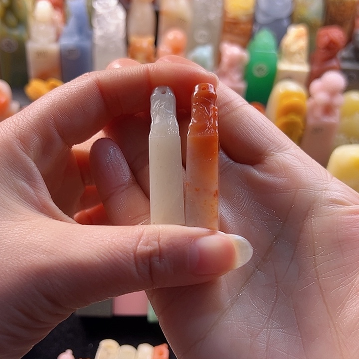 老挝石印石一**烟手工定制1厘米竹