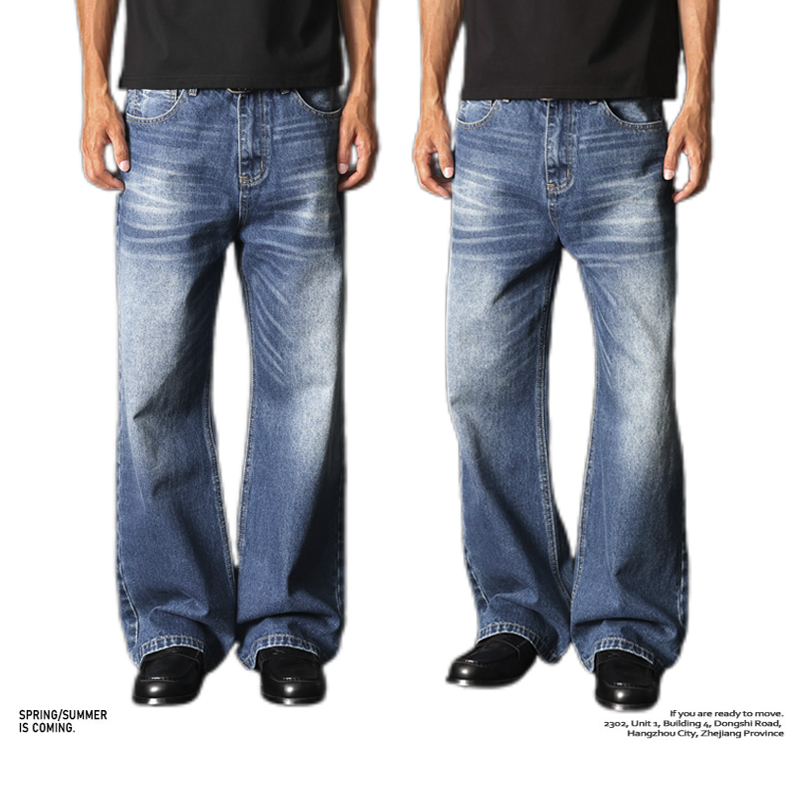 【店铺牛货】巴黎2021m中蓝色水洗直筒牛仔裤Cleanfit裤子美式潮牌