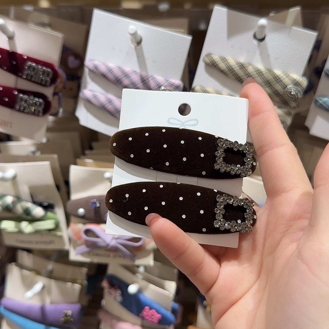 布艺非金属咖色波点拜拜