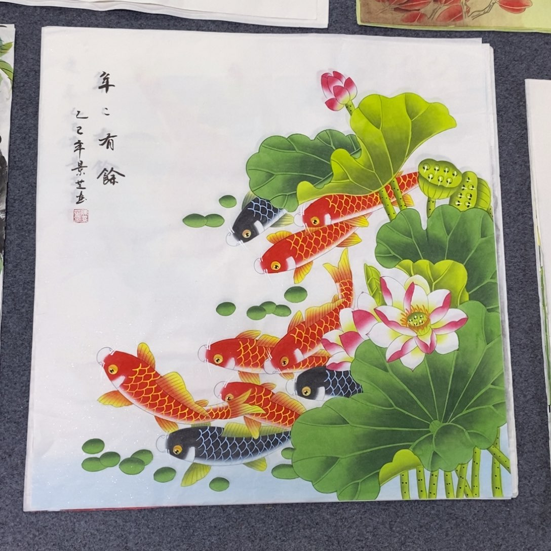 国画尺寸68✖️68工笔斗方手绘画