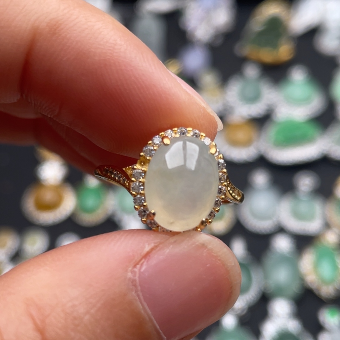 翡翠银S925镶嵌吊坠(不含链)