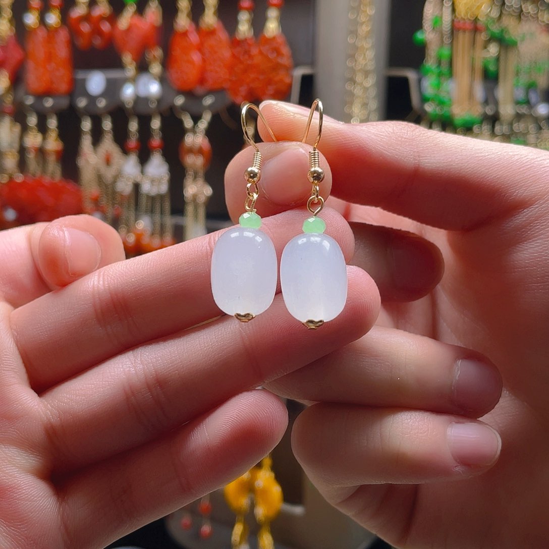 玛瑙/玉髓耳饰合金饰品