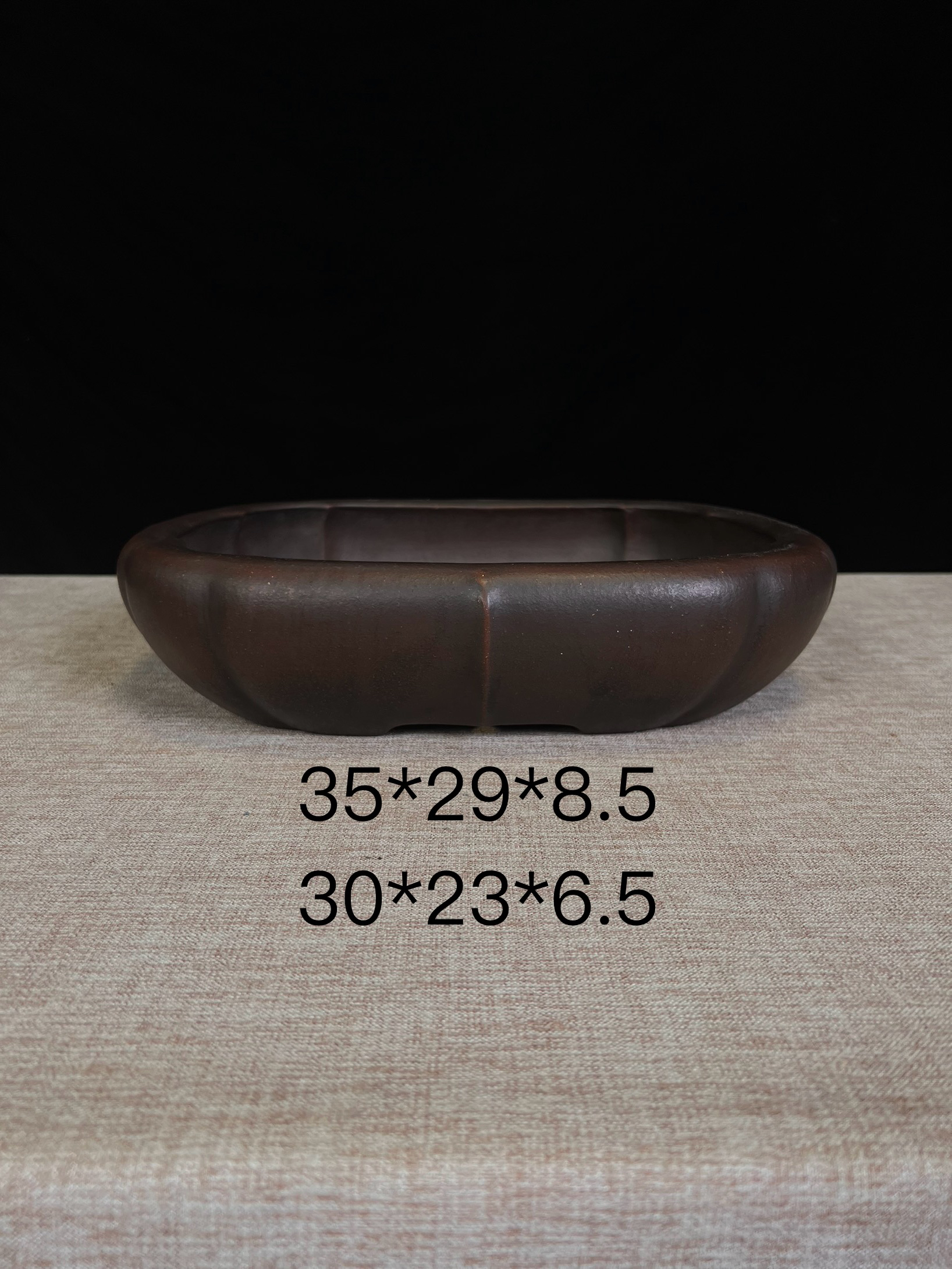 水明盆，高端紫砂花盆，经典椭圆莲花盆，盆景盆，赏用皆宜，耐品耐看