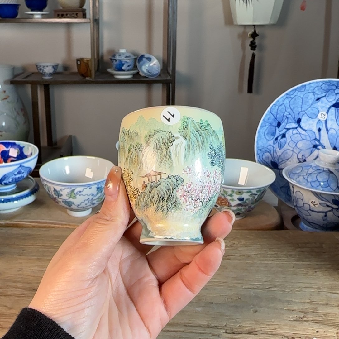 杯景德镇陶瓷柴烧多人