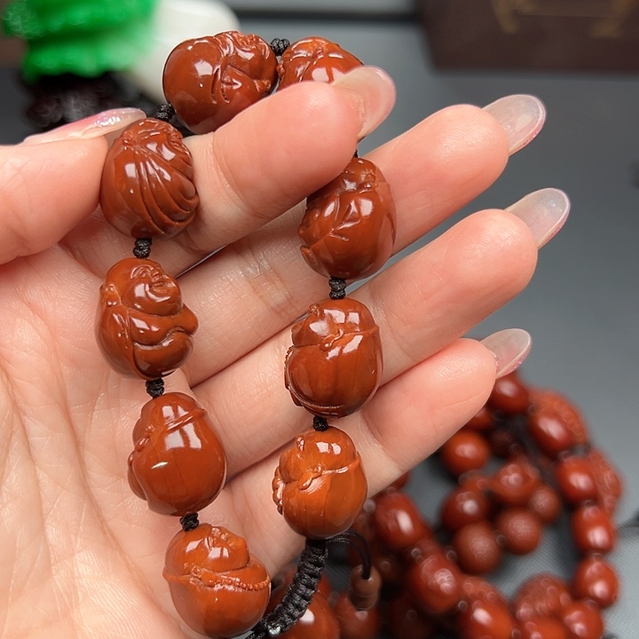 宇***斑橄榄核手串弥勒手串