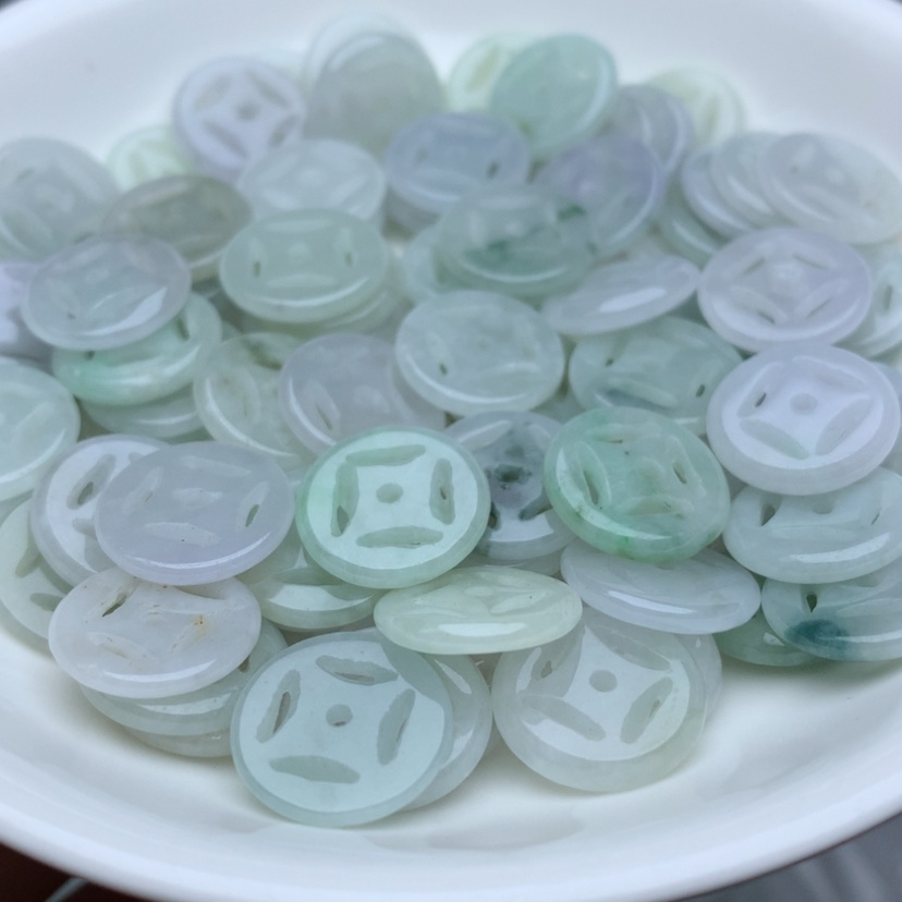 【闪购商品】翡翠手链未镶嵌卡13金钱扣20个