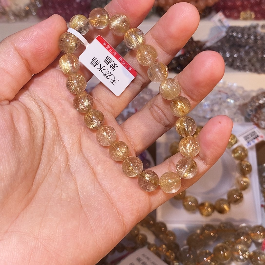 大***记发晶手串未镶嵌维纳斯金发9.1mm