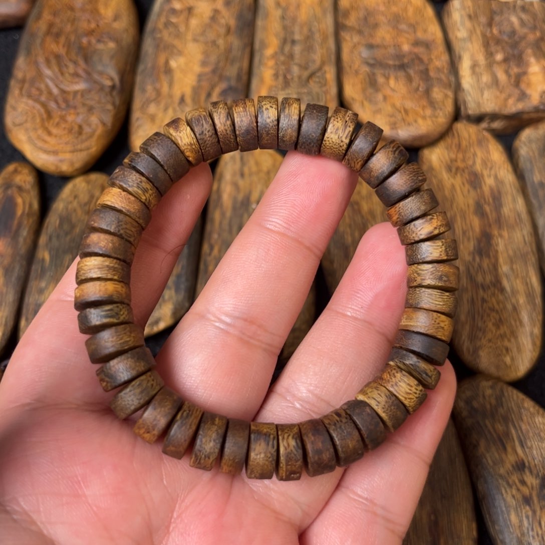 沉香手串奇楠沉香沉水浮卡1.0片珠单圈手串一条（福利）
