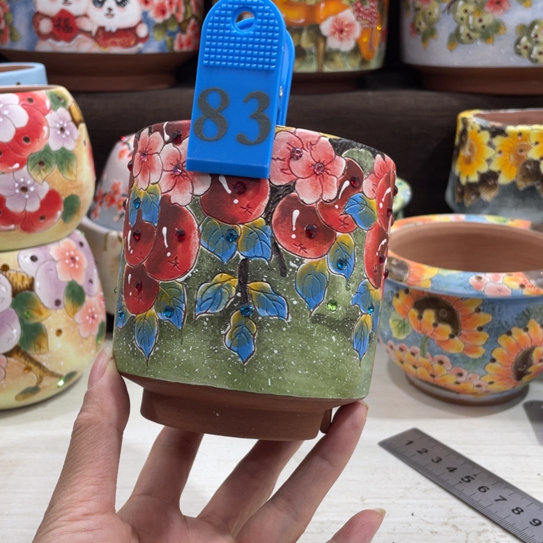 红陶多肉花盆直筒