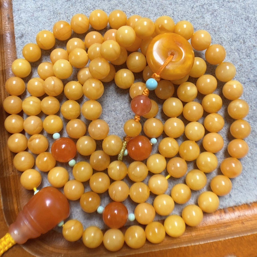 蜜蜡项链未镶嵌蜜蜡108