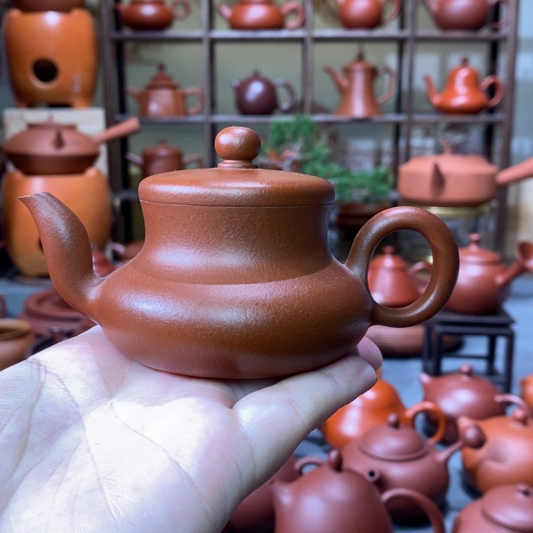 紫砂茶壶明德园梁均羽老师朱泥君德壶100cc