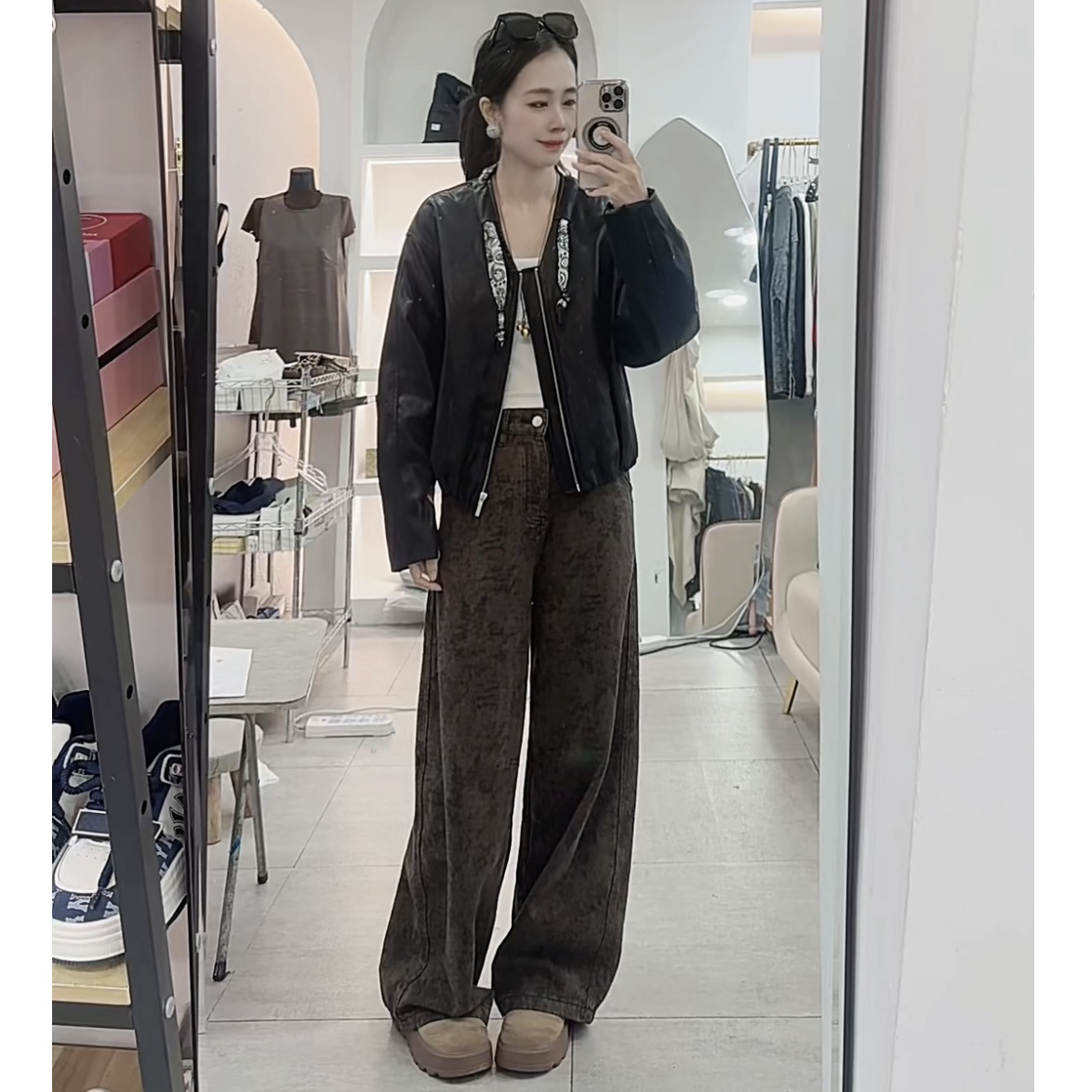 5006新款时尚百搭皮外套（衣长53左右）