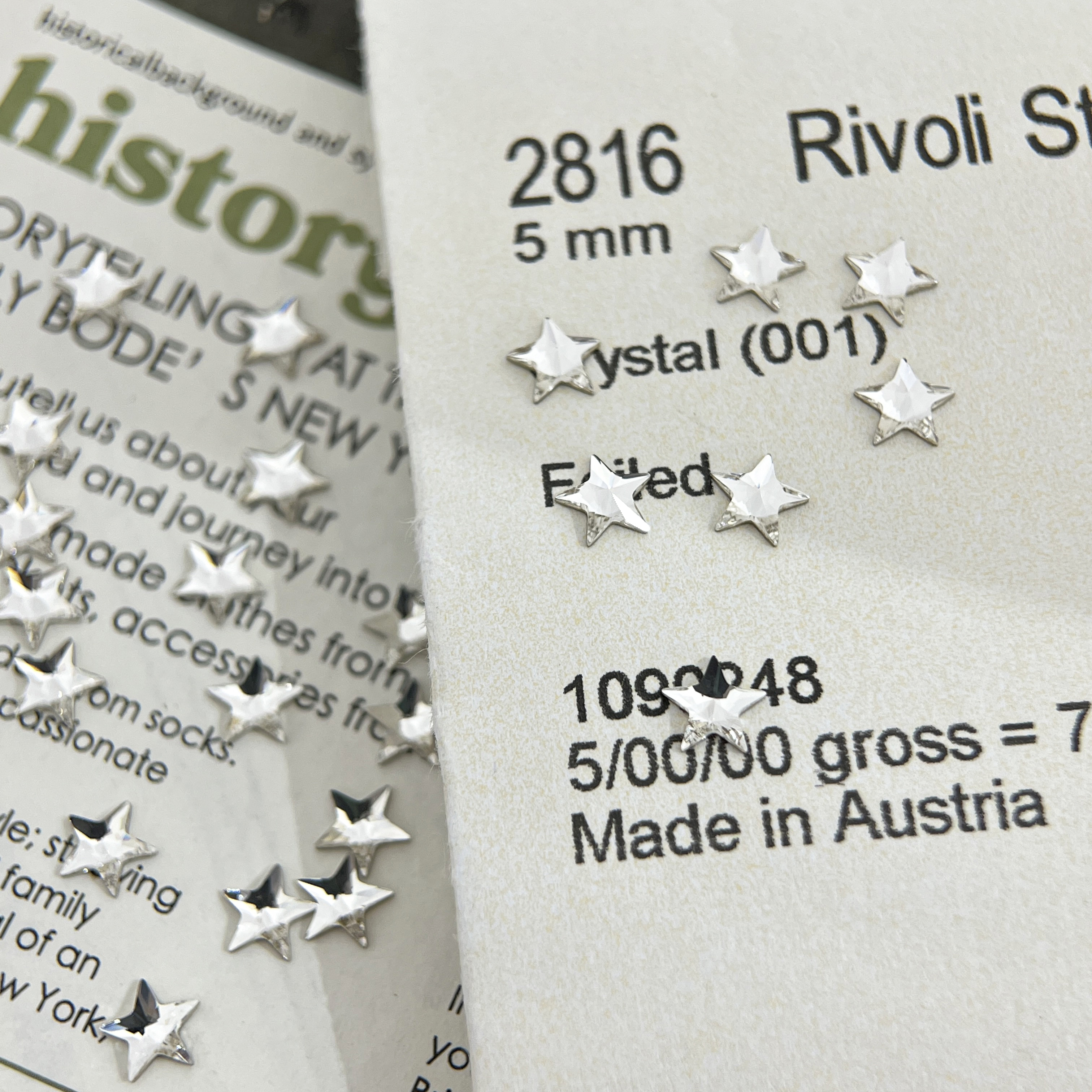 美甲饰品奥地利正品华子 平底异形 2816五角星5mm 美甲钻饰