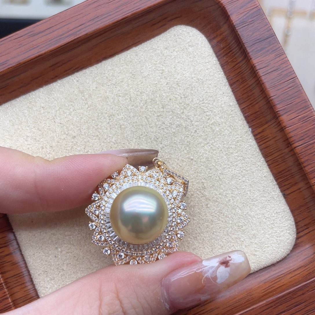 海水珍珠颈饰银S925镶嵌V65