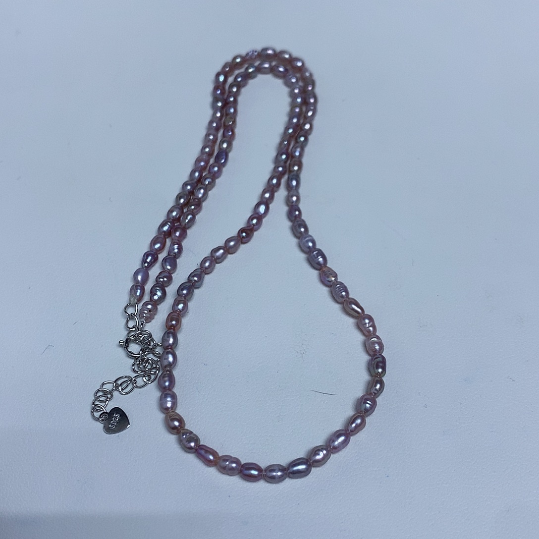 淡水珍珠银S925镶嵌项链2-3