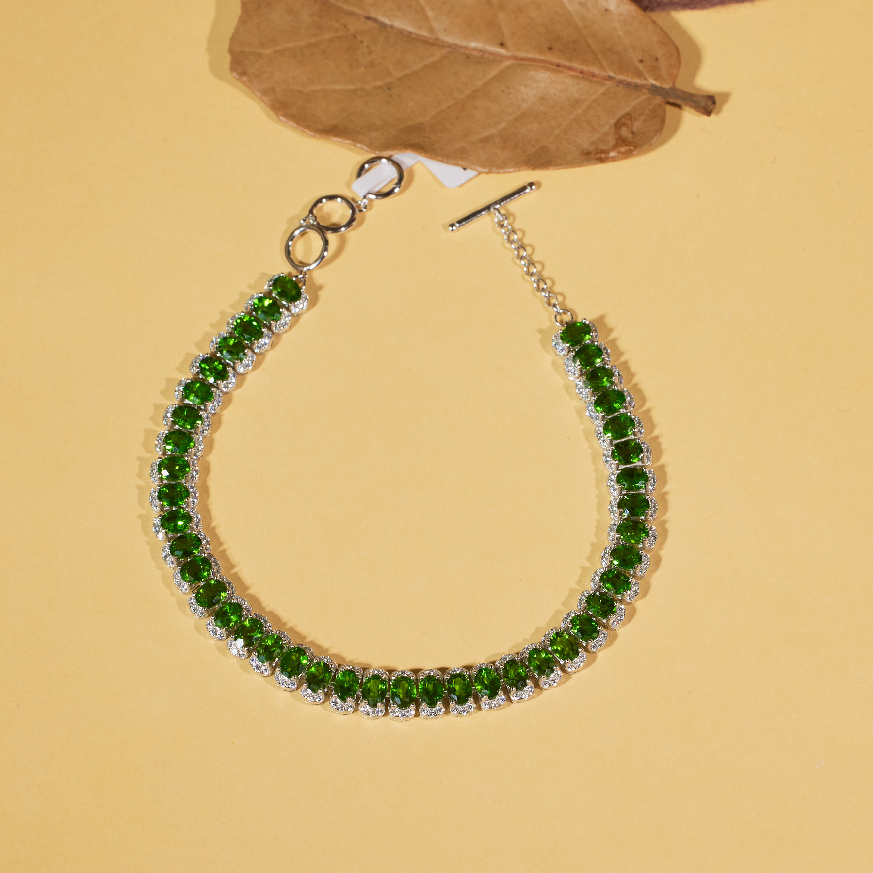 【歪歪】透辉石手链*S925镶嵌W8517