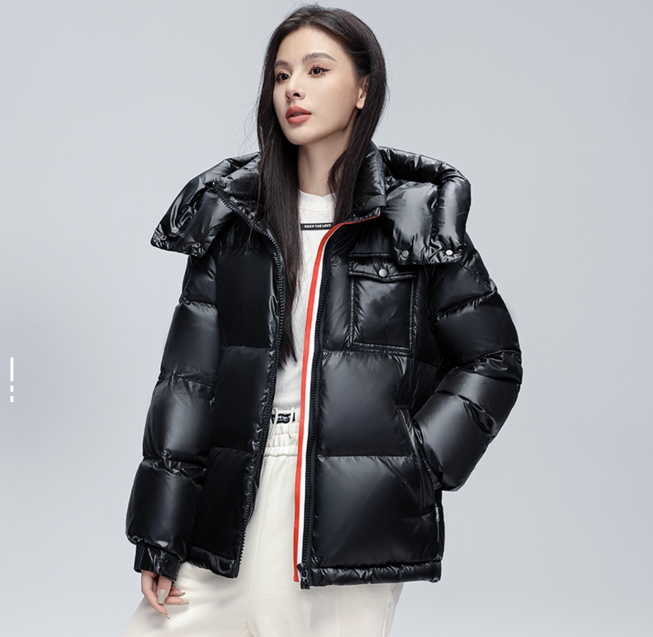 D-P-Y0093棉服韩版冬季拉链休闲极简短款宽松加厚常规款