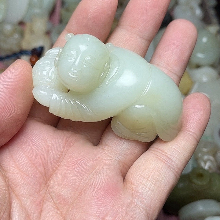 牧***马和田玉未镶嵌挂件