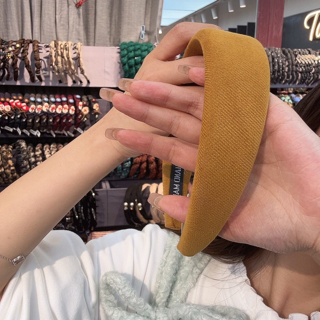 雅***理布艺铁合金南瓜色发箍