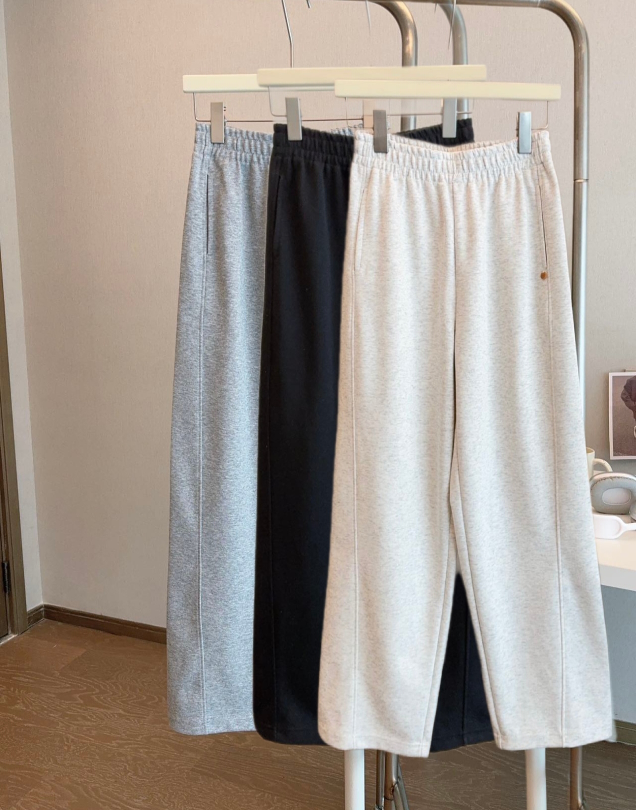 【春秋侧拼】香蕉裤修饰身材遮肉显瘦女宽松慵懒风高腰运动长裤