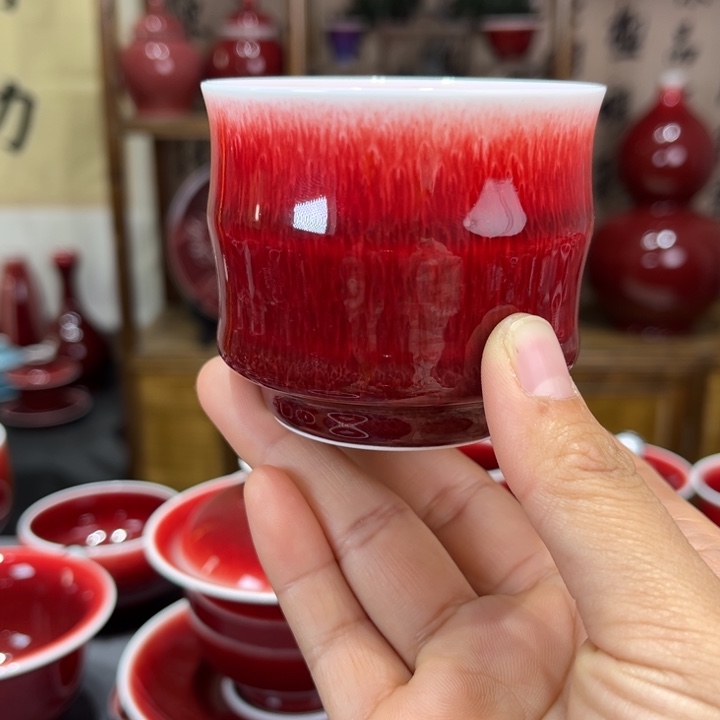 景德镇陶瓷浅行窑竹节杯