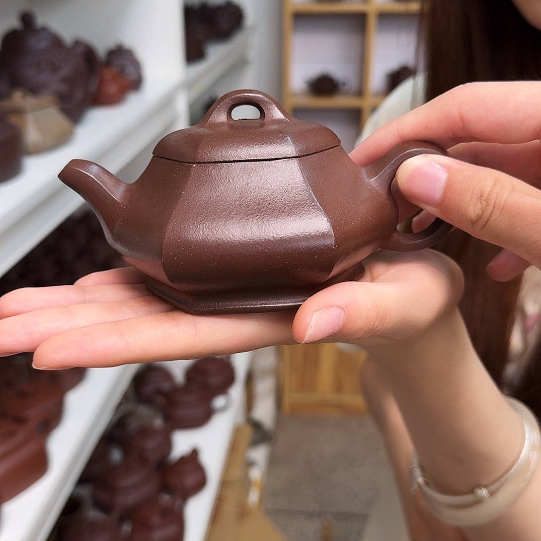 茶壶紫砂紫砂壶六方合欢200cc