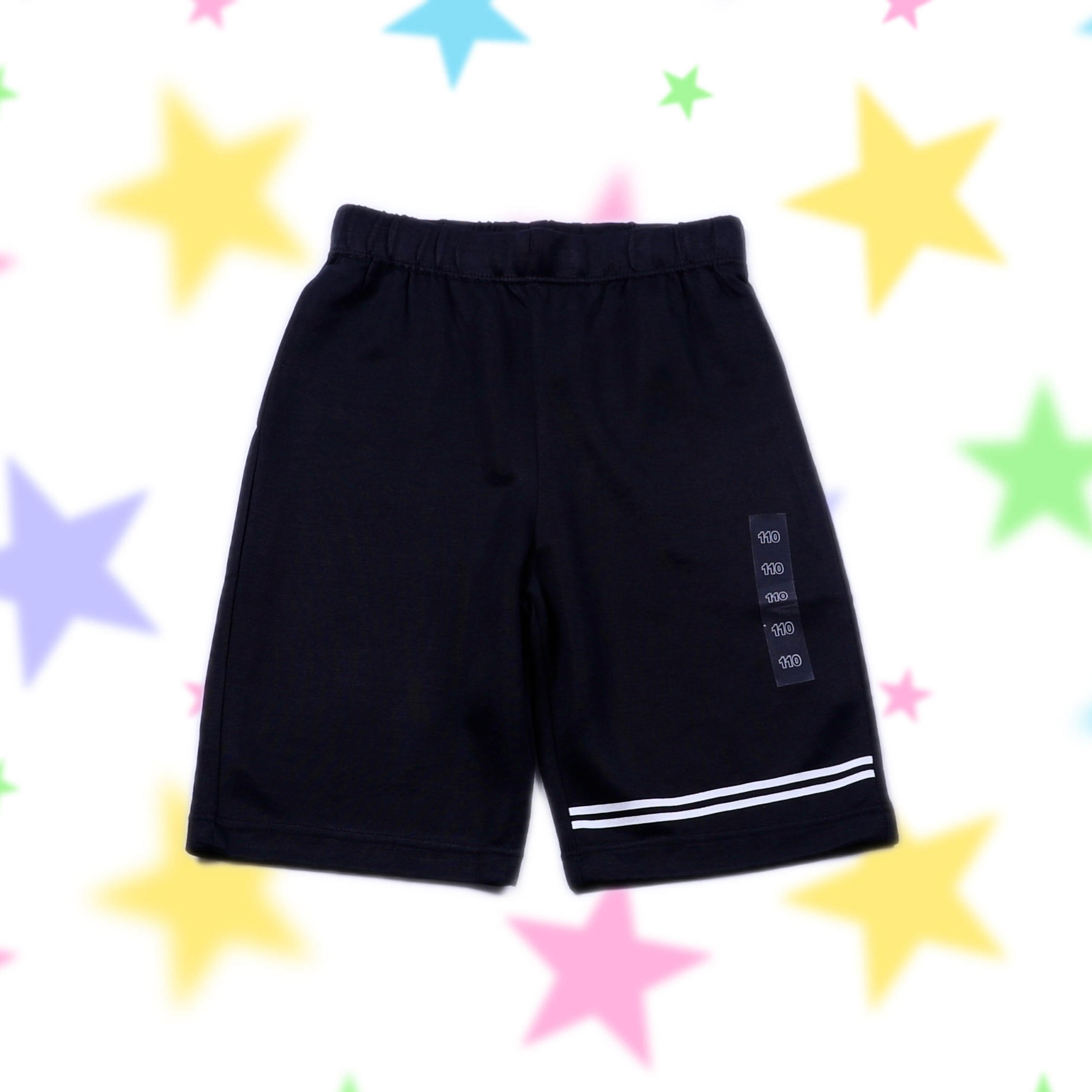 夏季中裤针织休闲裤黑色夏季休闲裤裤子童装松紧带时尚男童短裤