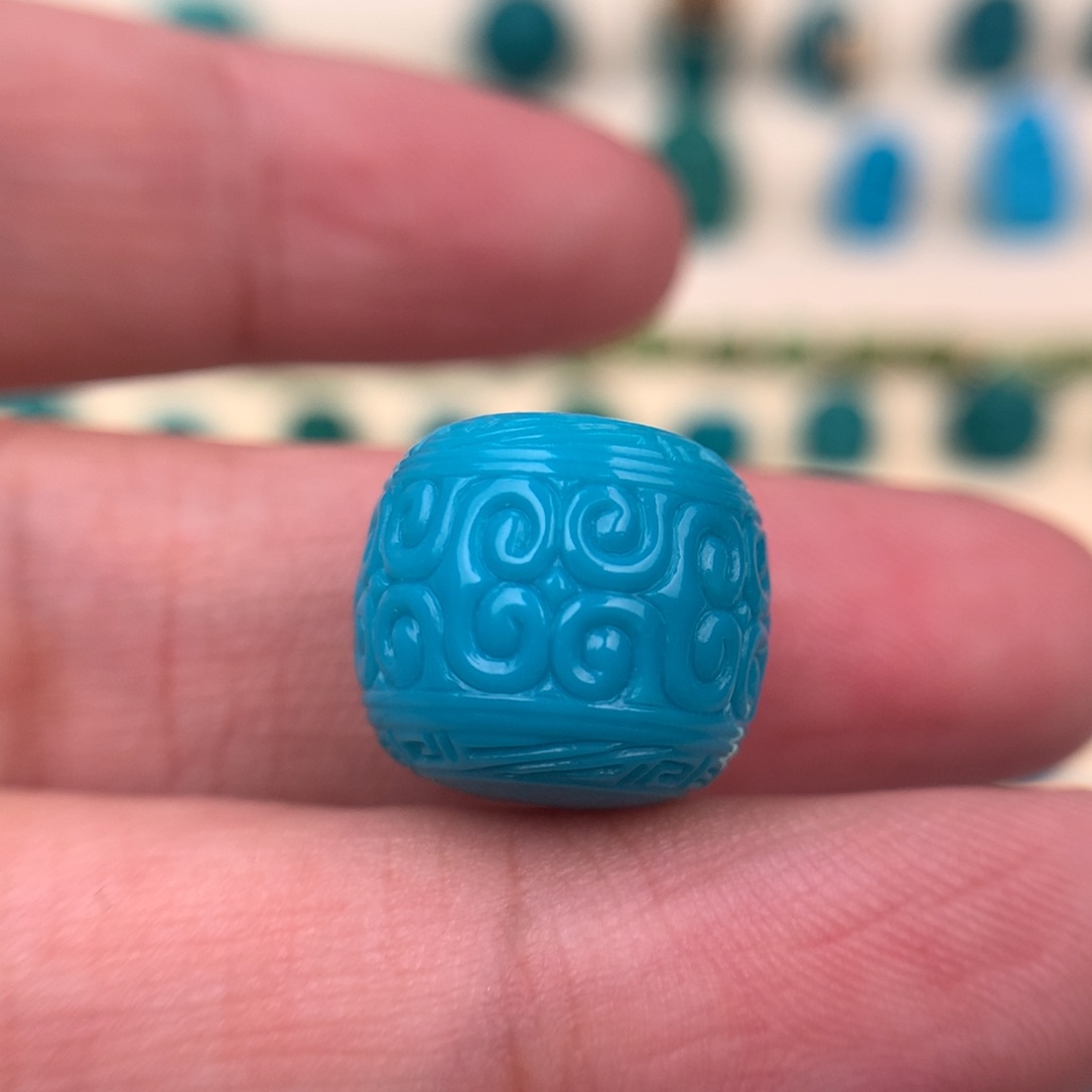 绿松石珠宝奇石未镶嵌13+mm