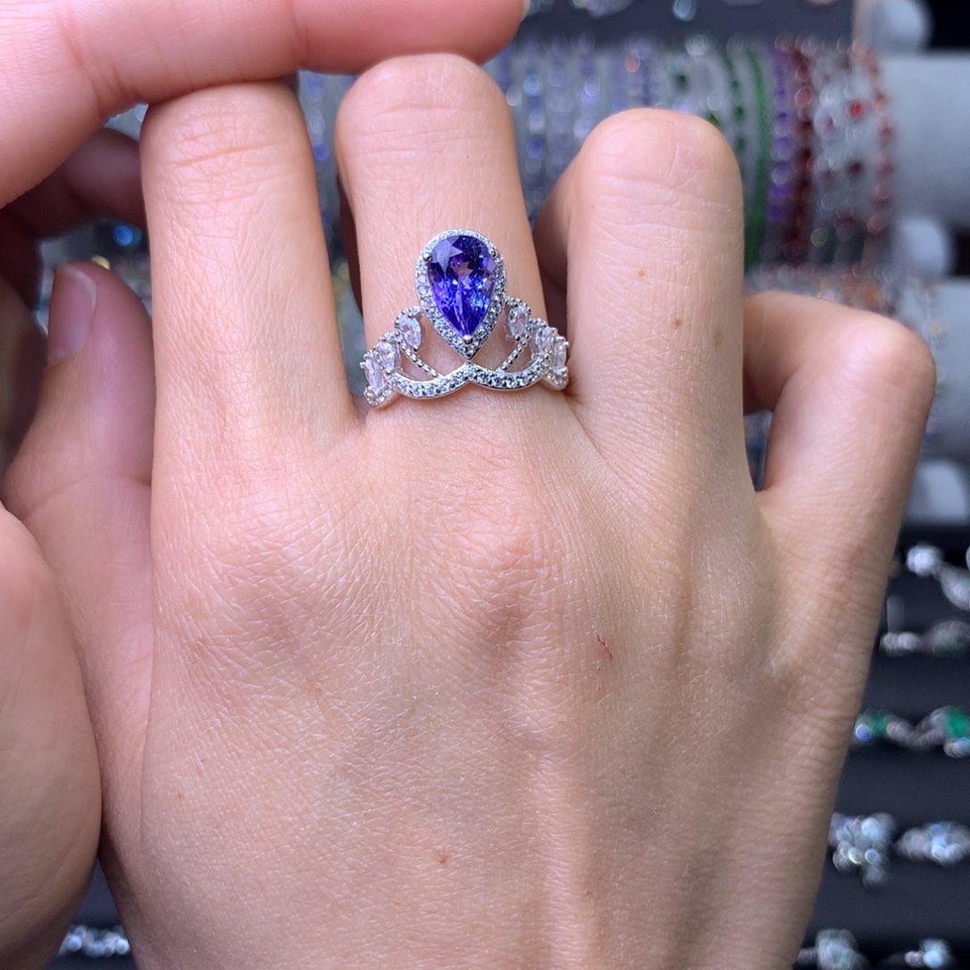 坦桑石戒指银S925镶嵌