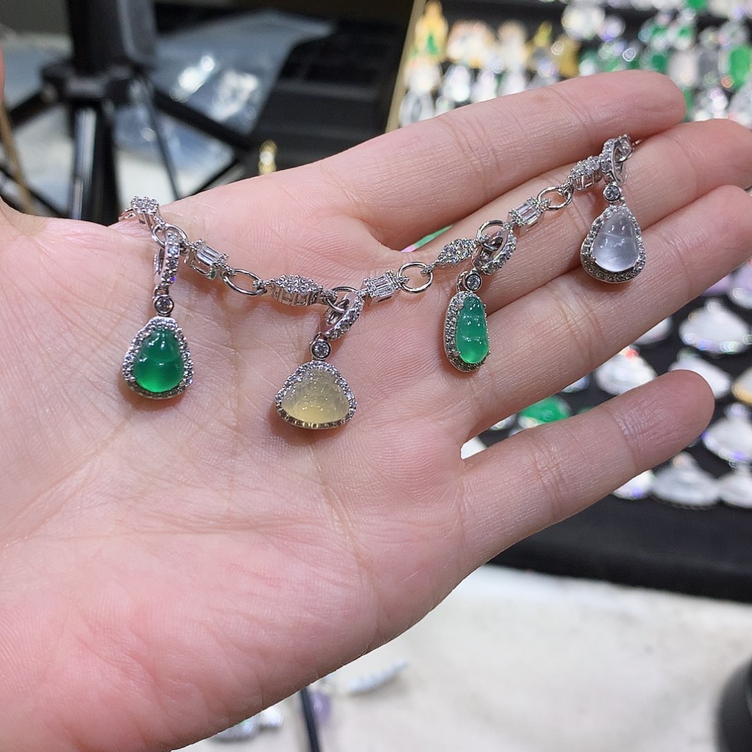 玛瑙/玉髓银S925镶嵌手链